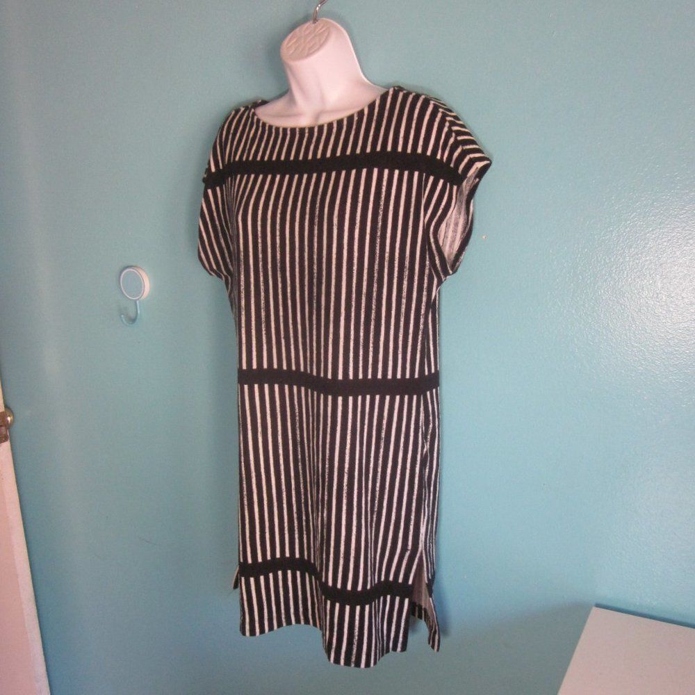 Marimekko Target 2016 Top Womens Size S Black Striped Tunic Tee Minidress 38"B